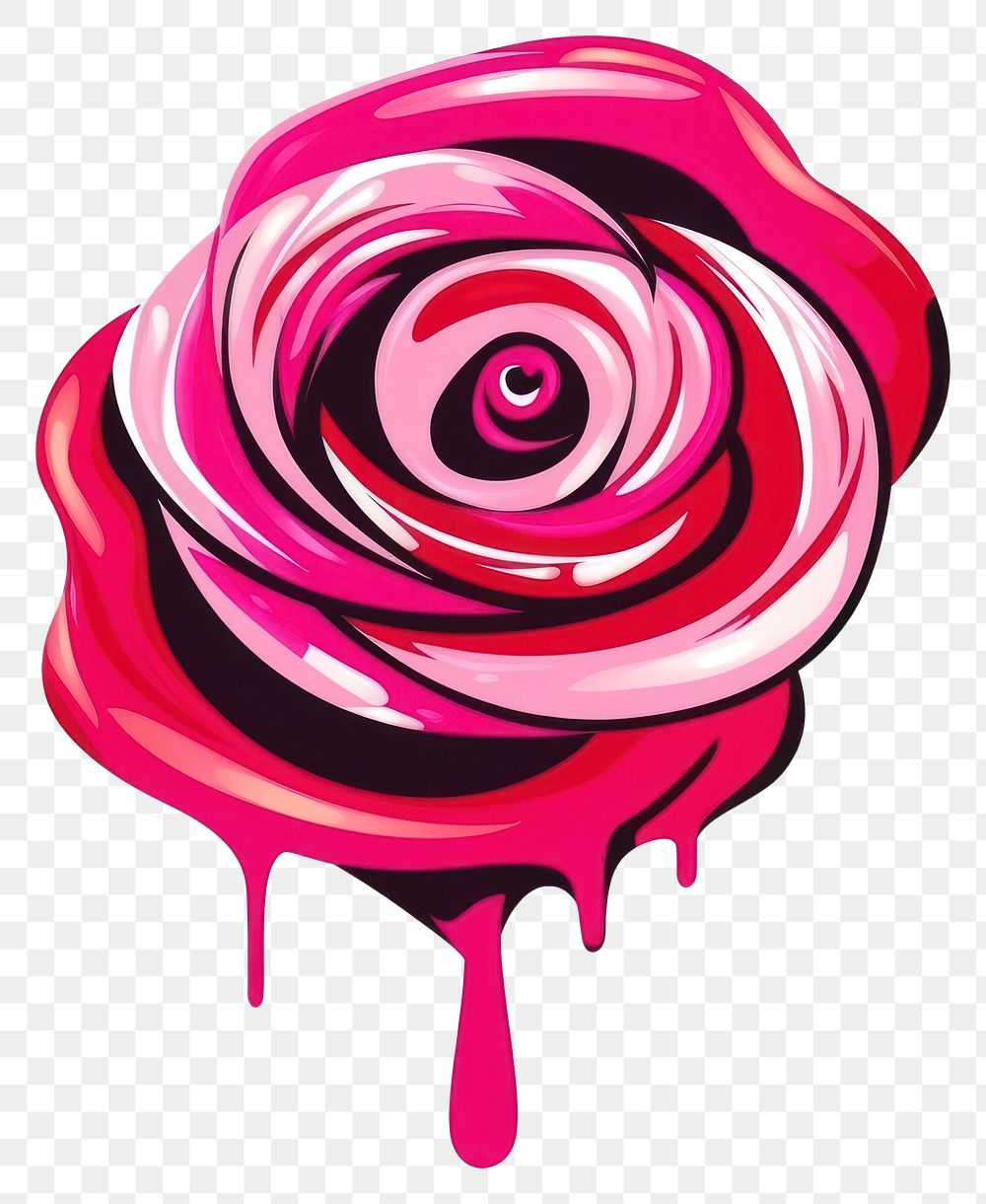 PNG Garffiti rose cartoon shape red.