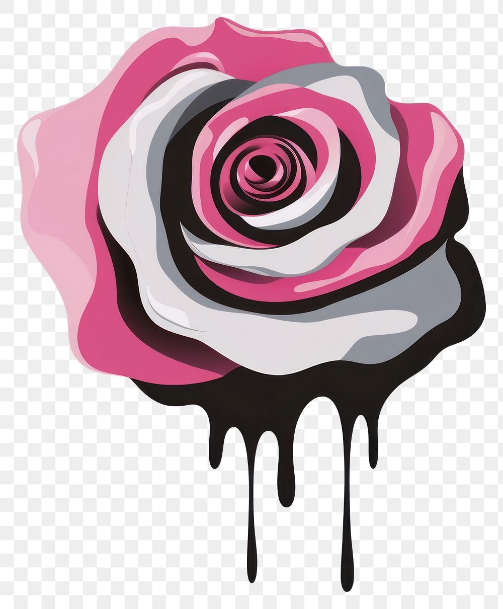PNG Garffiti rose art cartoon flower.