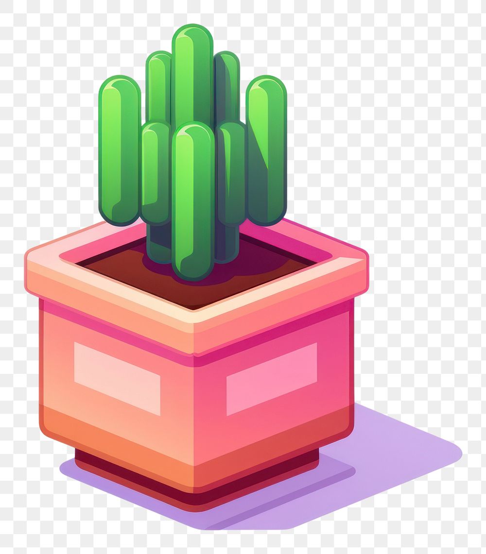PNG Plant pot pixel cactus houseplant flowerpot.