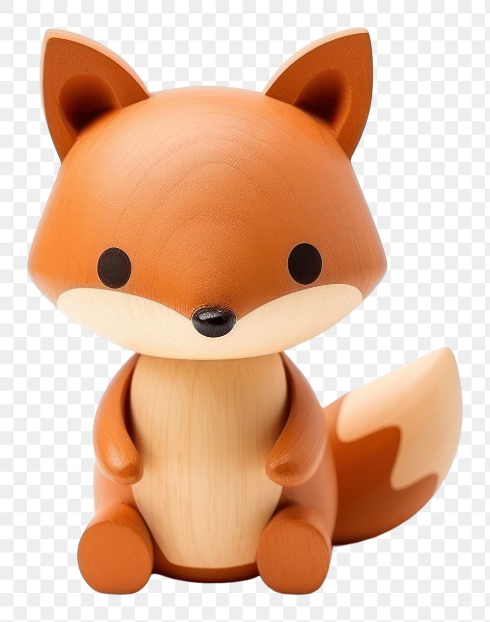 PNG Fox Wooden cute toy figurine mammal.