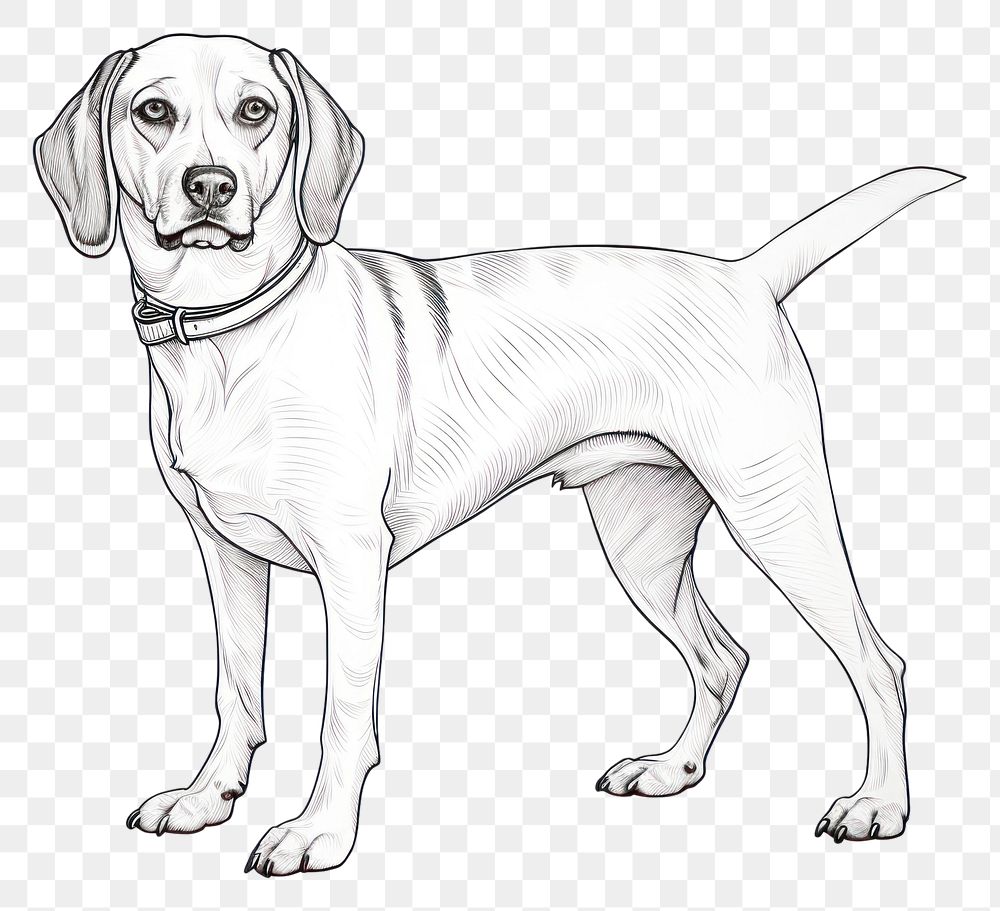 PNG Beagle sketch pointer drawing.