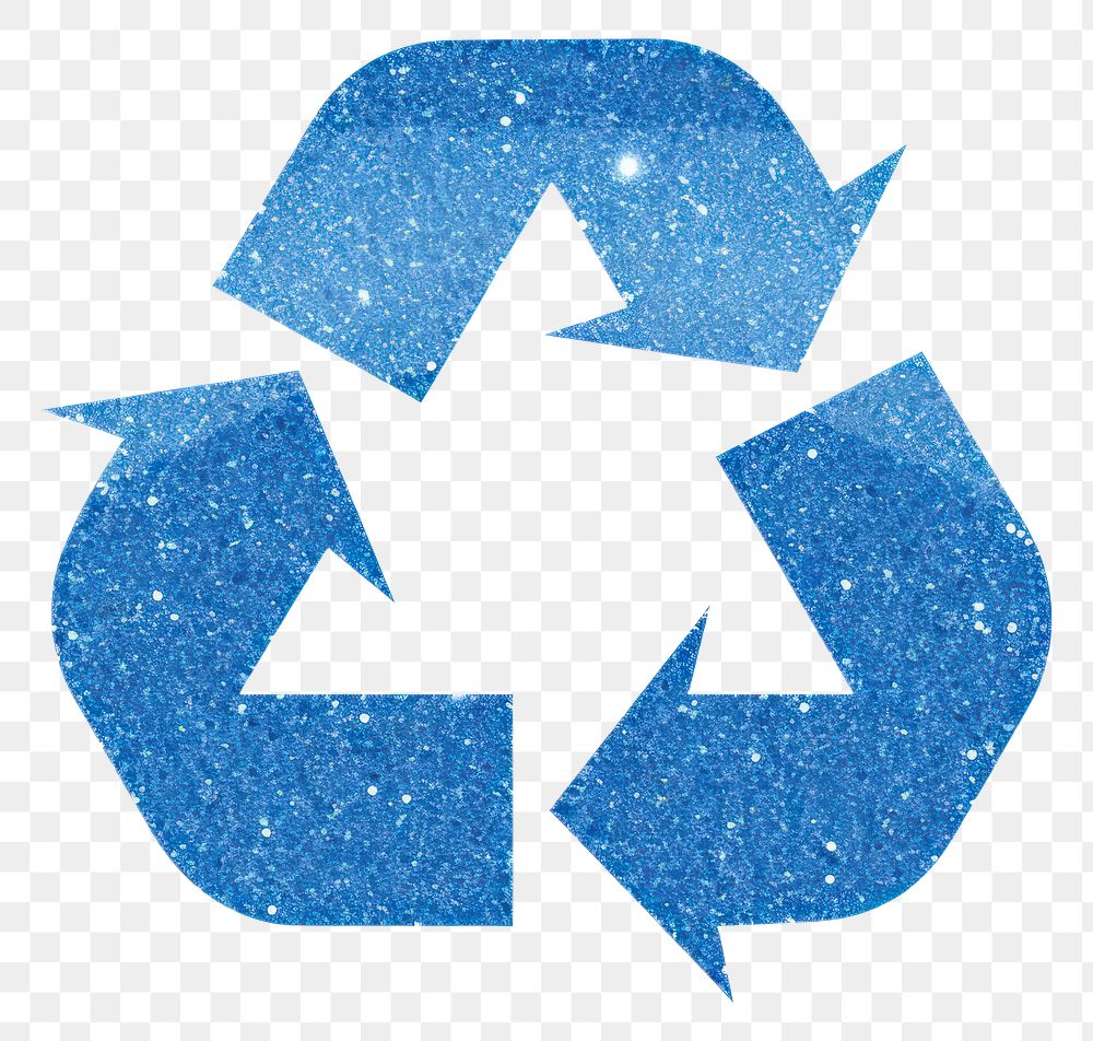 PNG Recycle icon symbol shape blue.