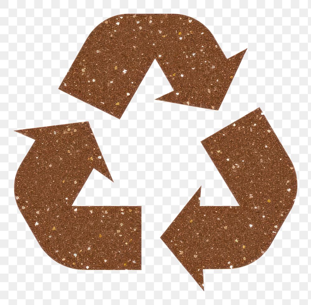 PNG Recycle icon symbol shape brown.