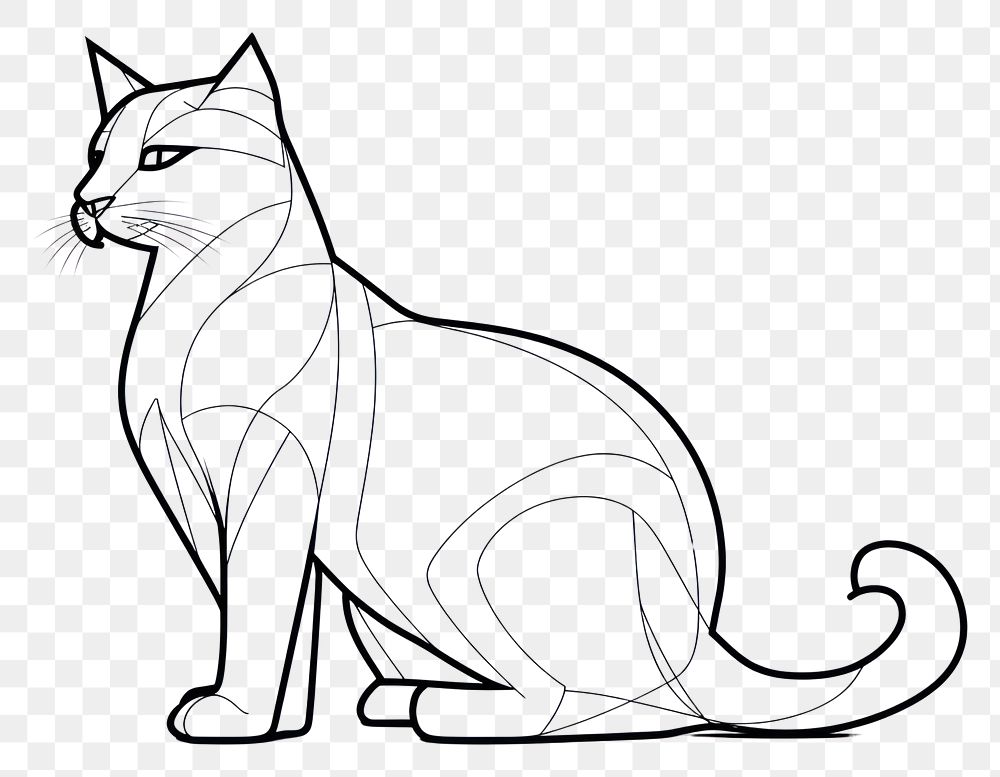 PNG Cat sketch drawing animal.