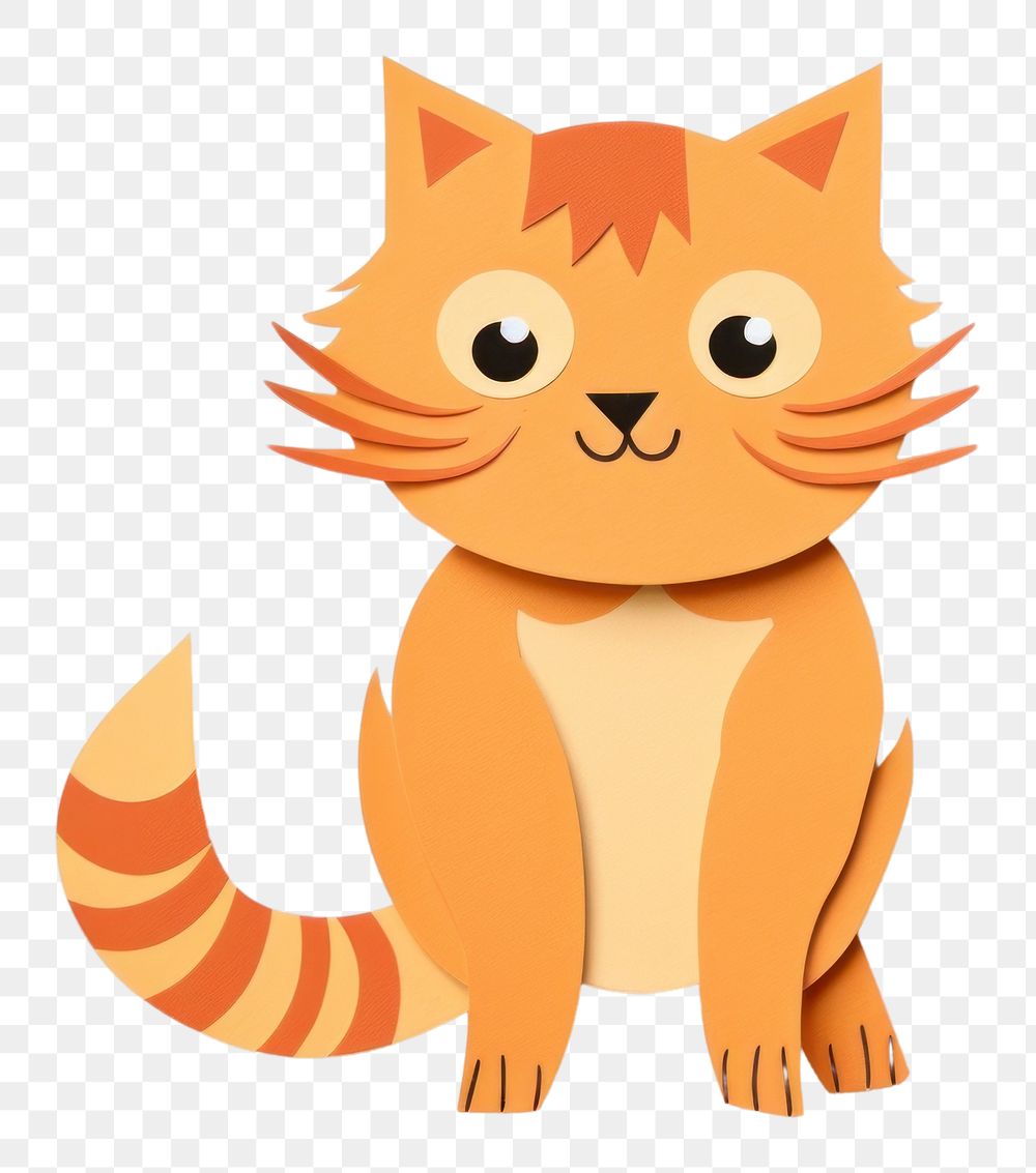 PNG Orange cat mammal animal craft.