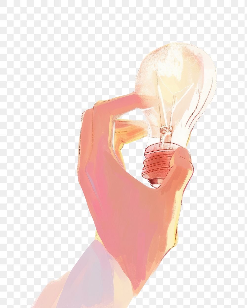 PNG Person holding light bulb lightbulb white background creativity.