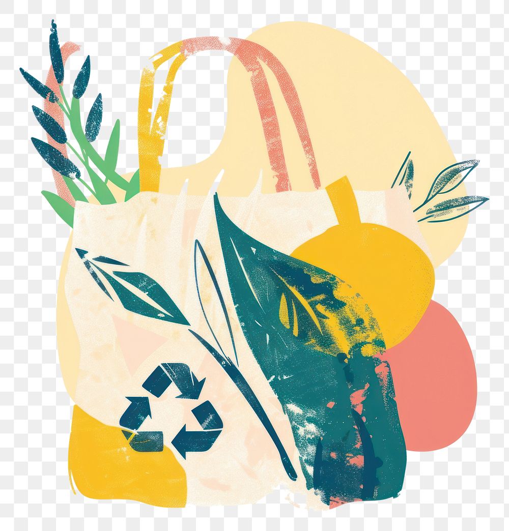 PNG Cute recycle bag illustration handbag accessories creativity.