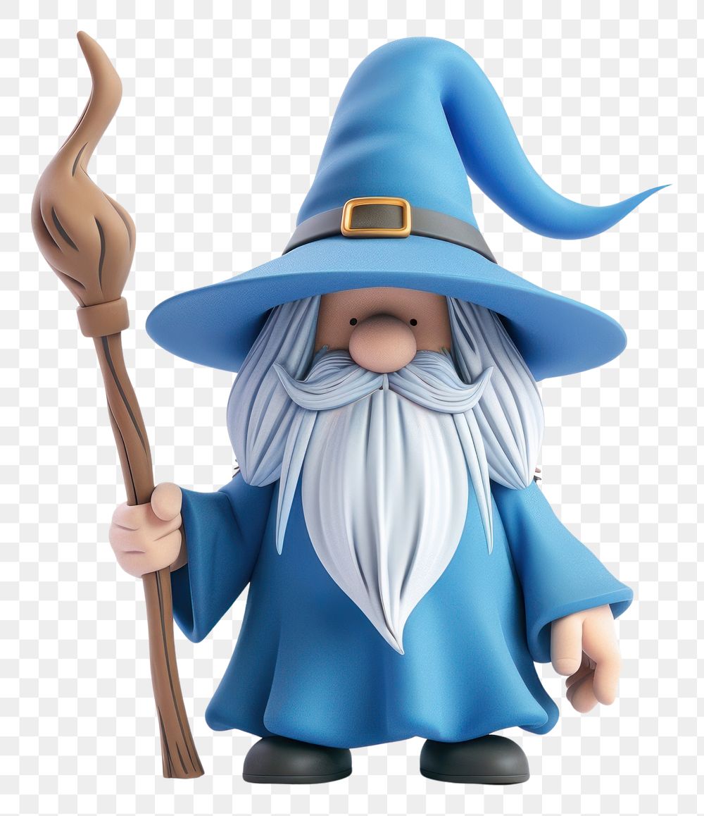 PNG 3d Wizard figurine cartoon representation.