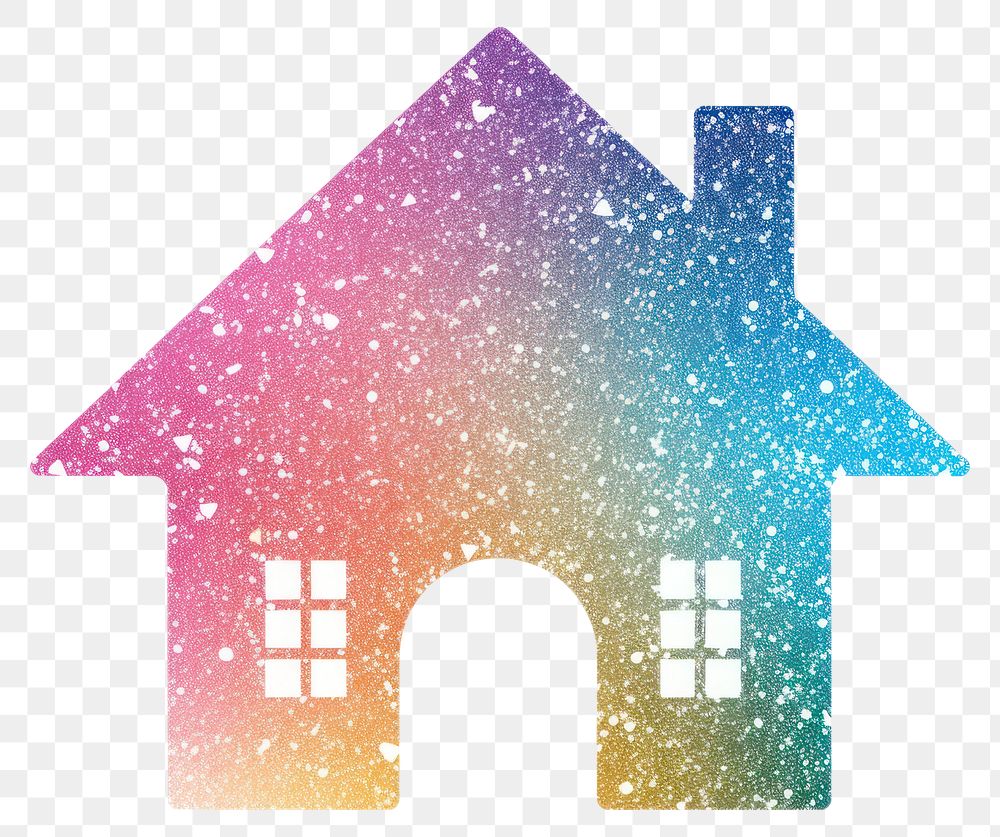 PNG Colorful house icon shape white background architecture.