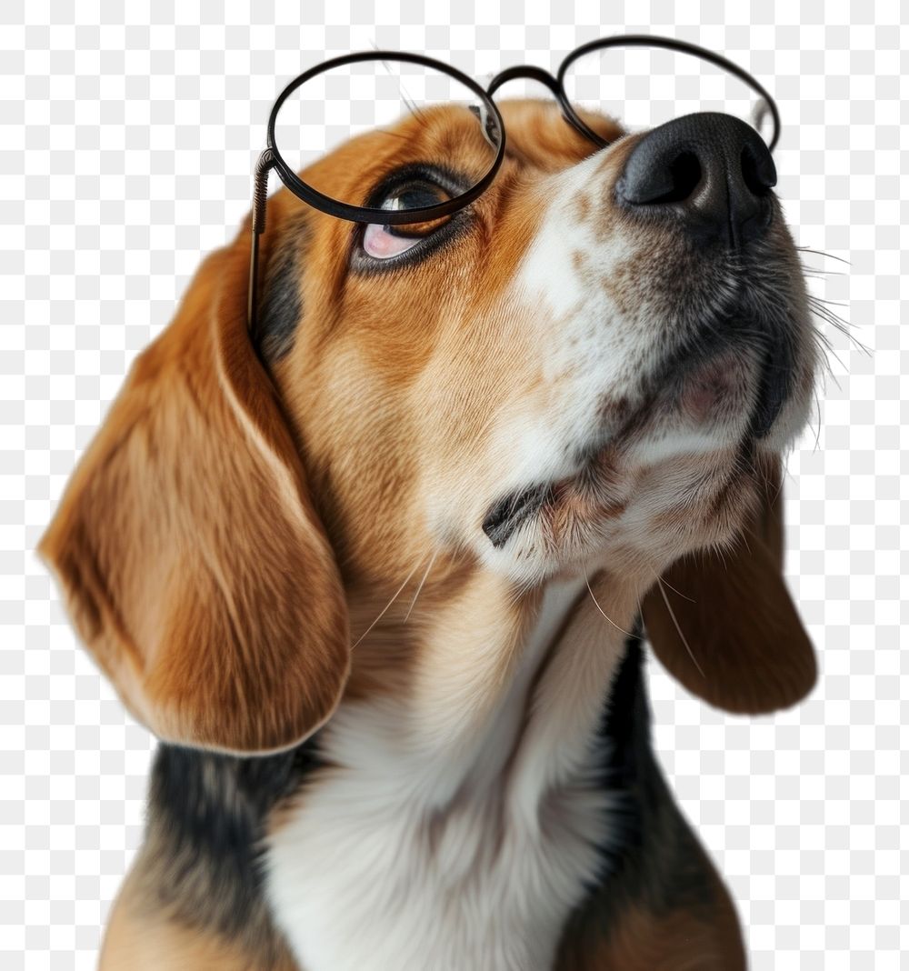 PNG Glasses animal mammal beagle.