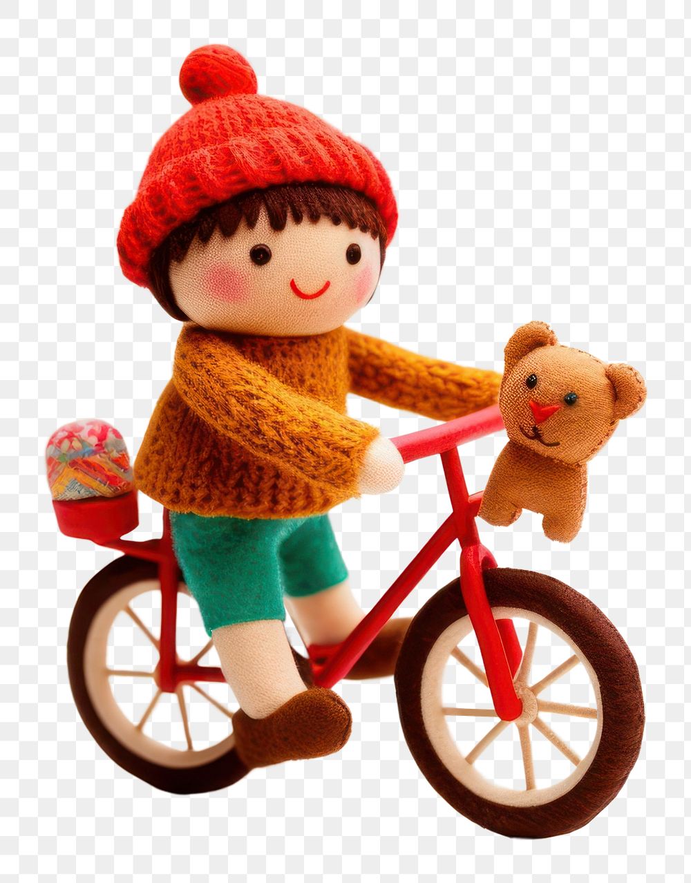 PNG Person doll ride bycicle tricycle vehicle cute.