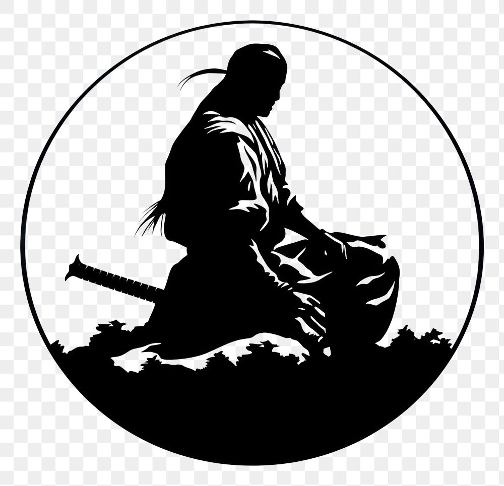 PNG Samurai silhouette samurai stencil.