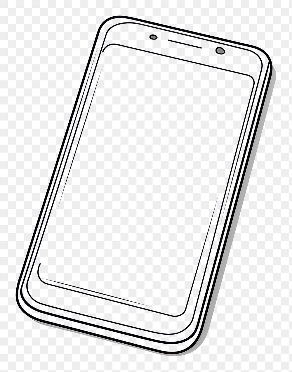 PNG Smart phone sketch line white background.
