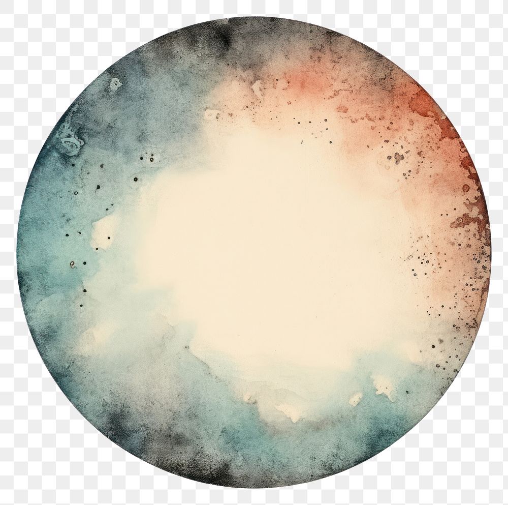 PNG Vintage moon circle frame texture space white background.
