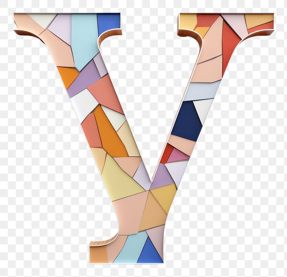 PNG  Mosaic tiles letters y alphabet number shape.