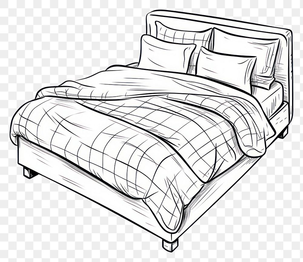 PNG Bed sketch furniture drawing.