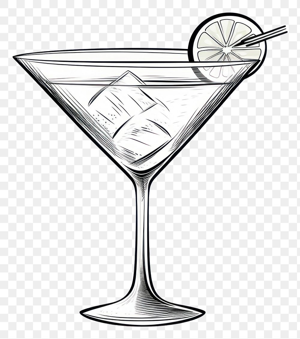 PNG Cocktail martini sketch drink.