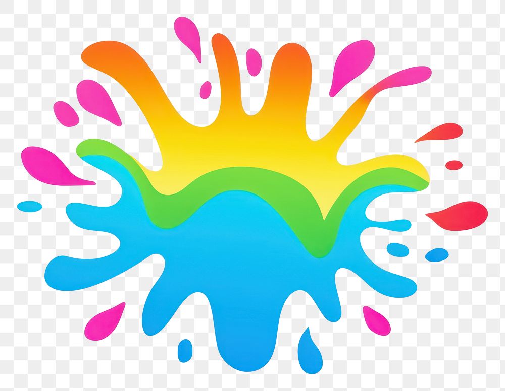 PNG Cute paint splash art line logo.