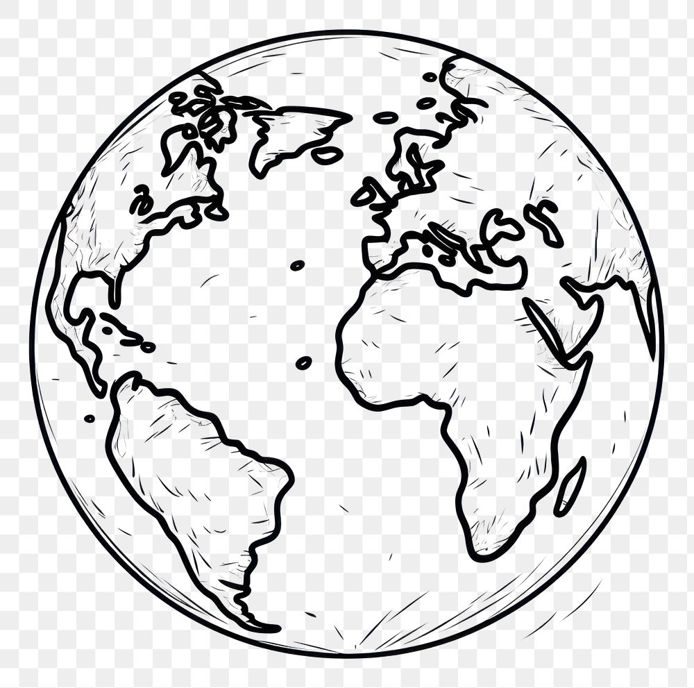 PNG Earth planet sketch globe.