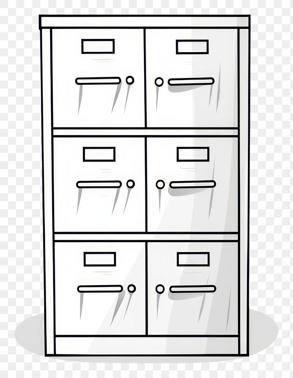PNG Filing cabinet furniture drawer sketch.