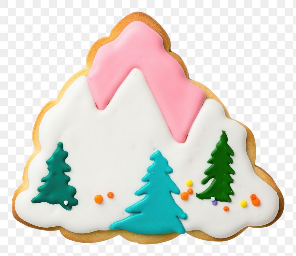 PNG Cookie icing mountain dessert.