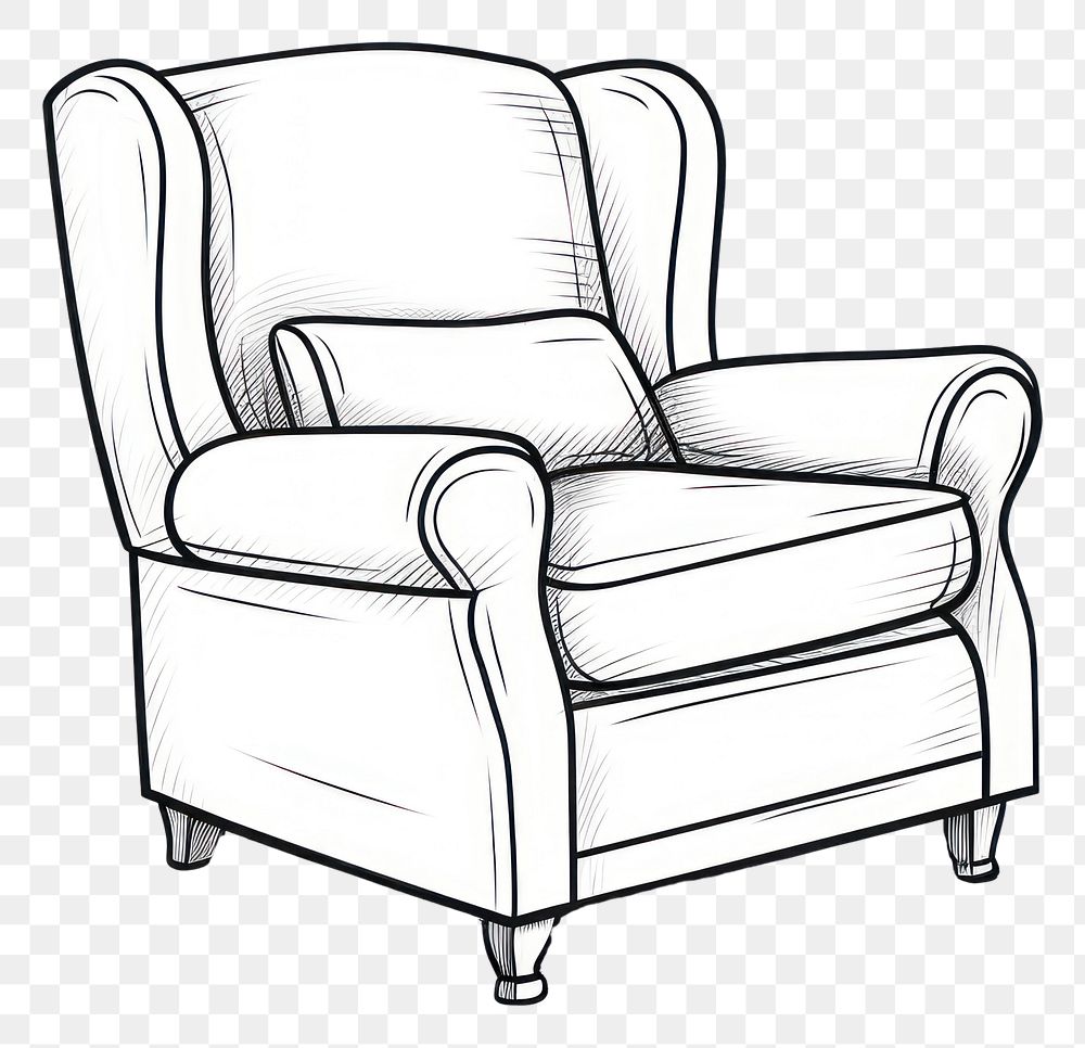 PNG Furniture armchair outline sketch.
