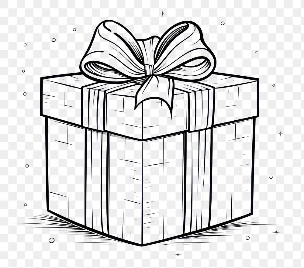 PNG Gift sketch line box.