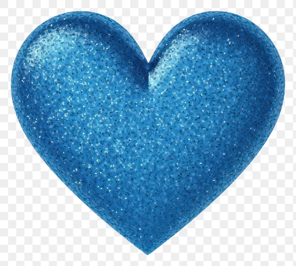 PNG Blue color heart icon glitter shape white background.