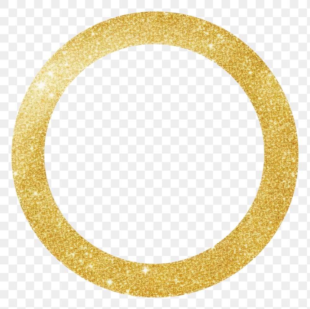 PNG Gold color ring icon glitter shape white background.