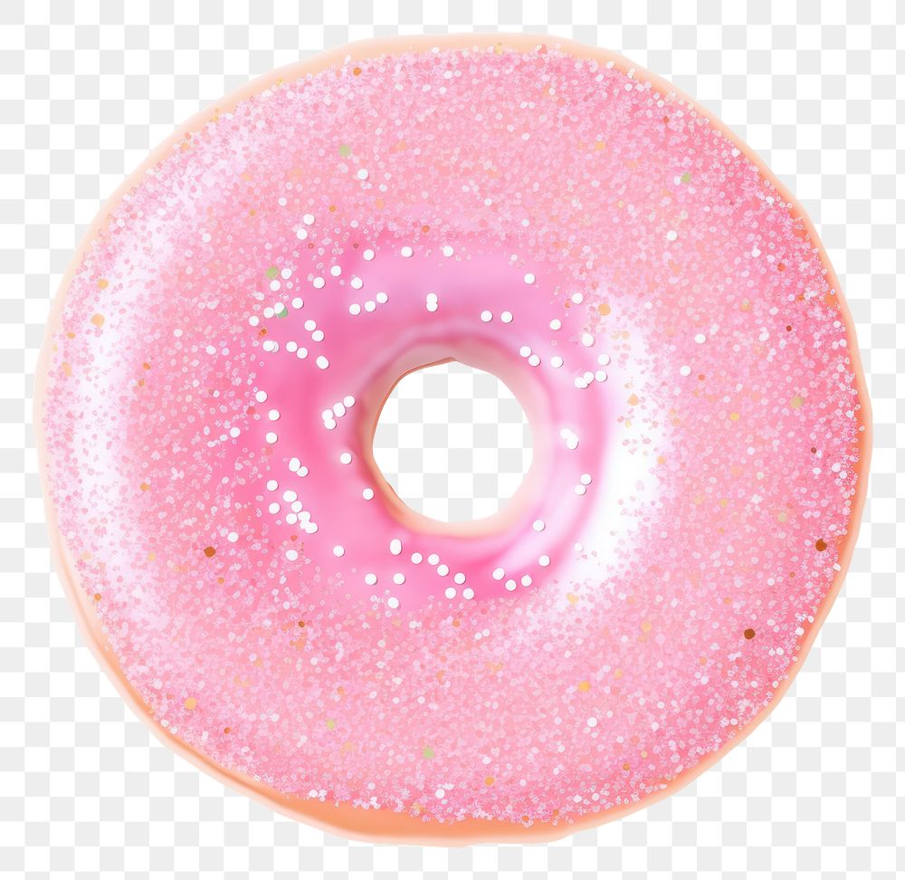 PNG Pink color donut icon bagel shape white background.