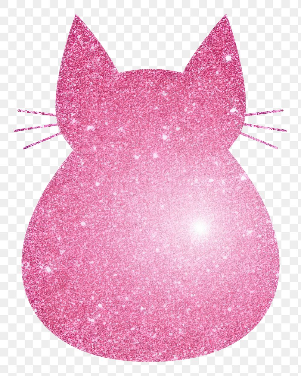 PNG Pink cat icon glitter white background celebration.