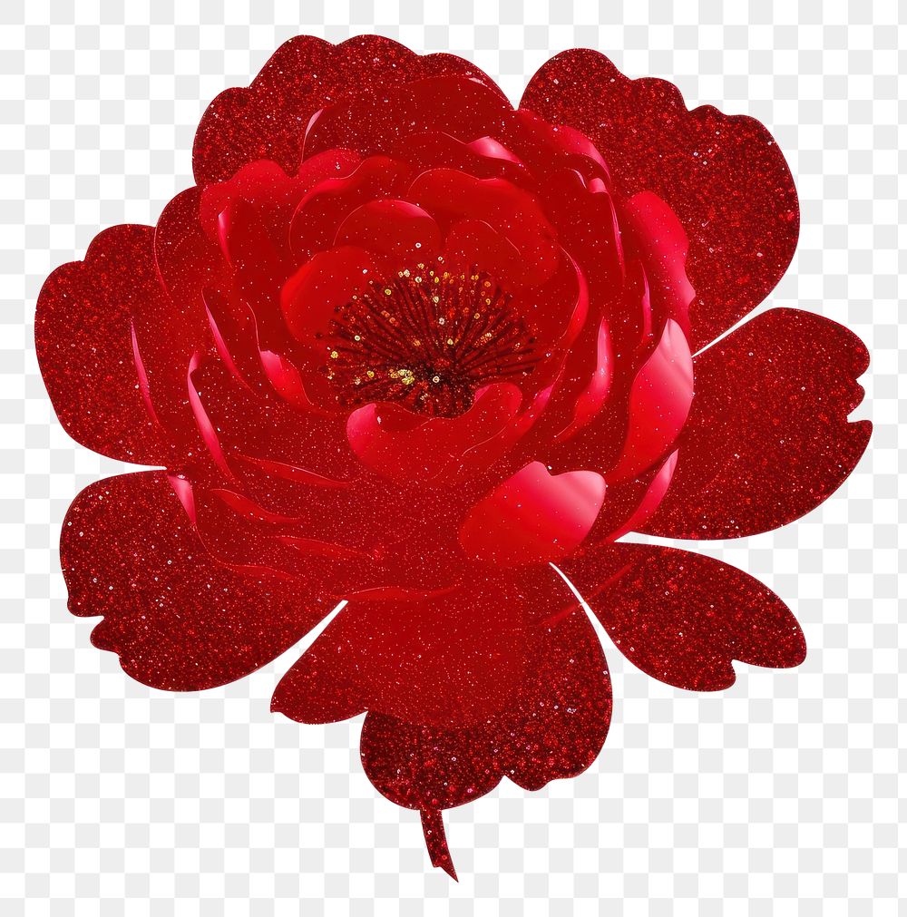 PNG Red peony icon flower petal plant.