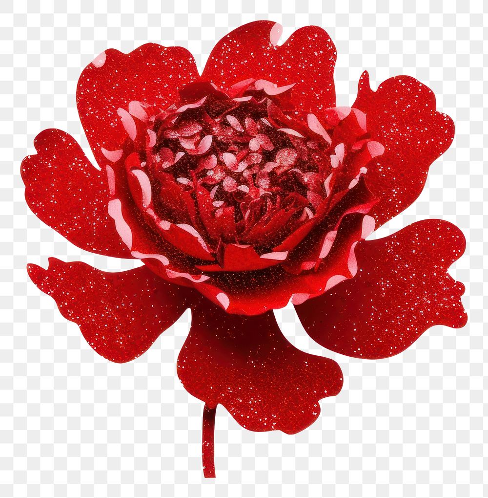 PNG Red peony icon flower petal plant.