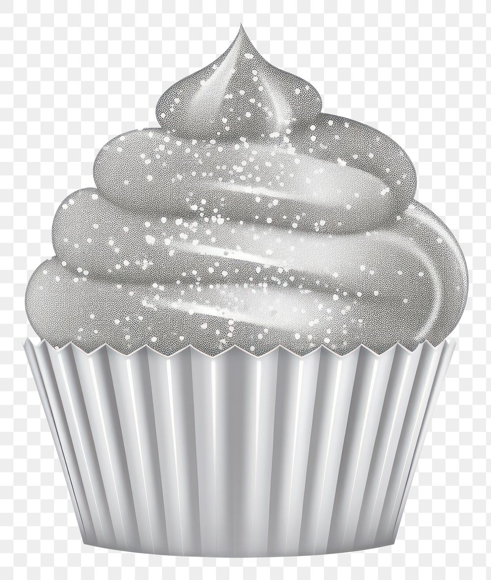 PNG Silver color cupcake icon dessert icing cream.