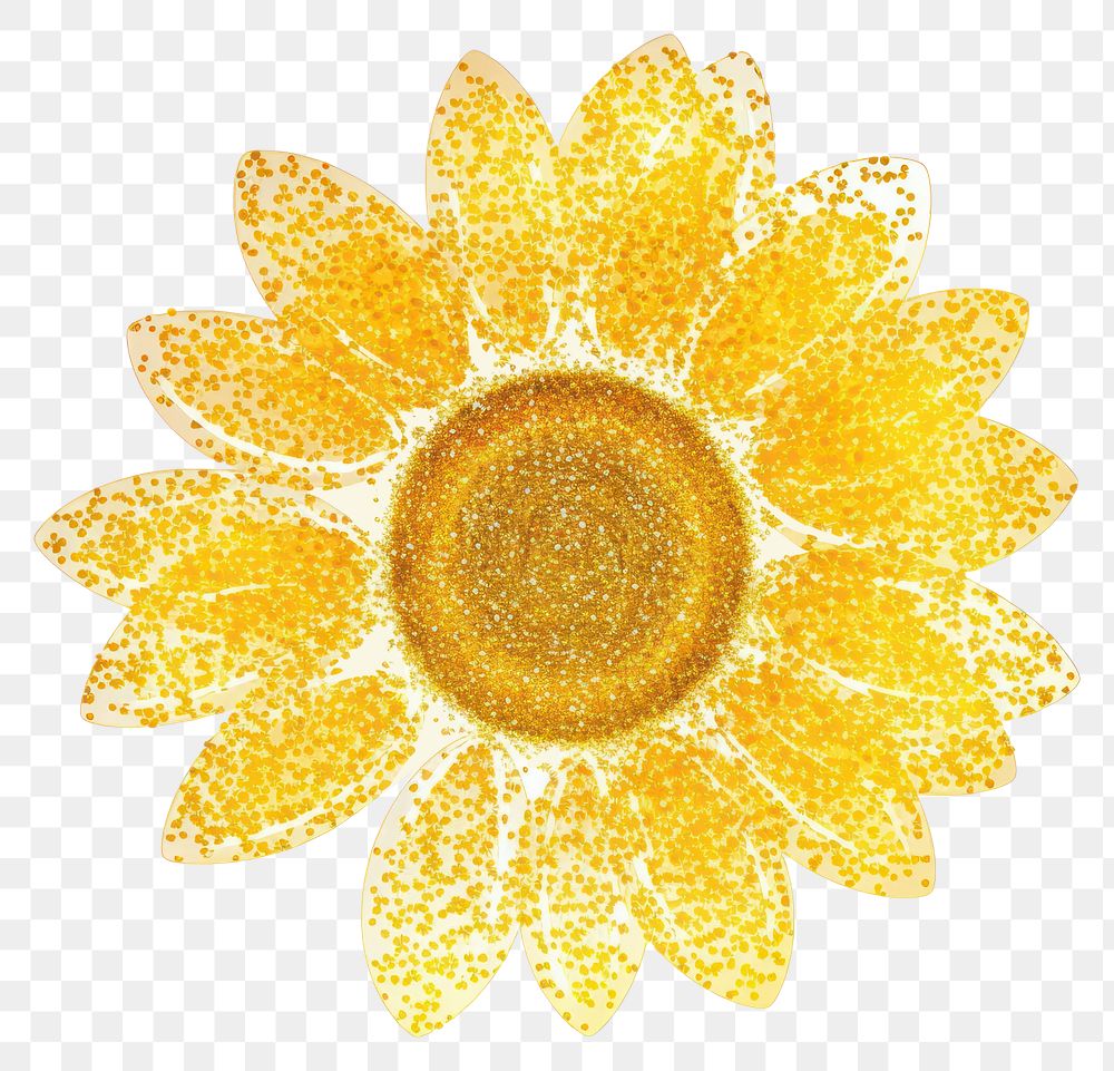 PNG Yellow sunflower icon petal plant white background.