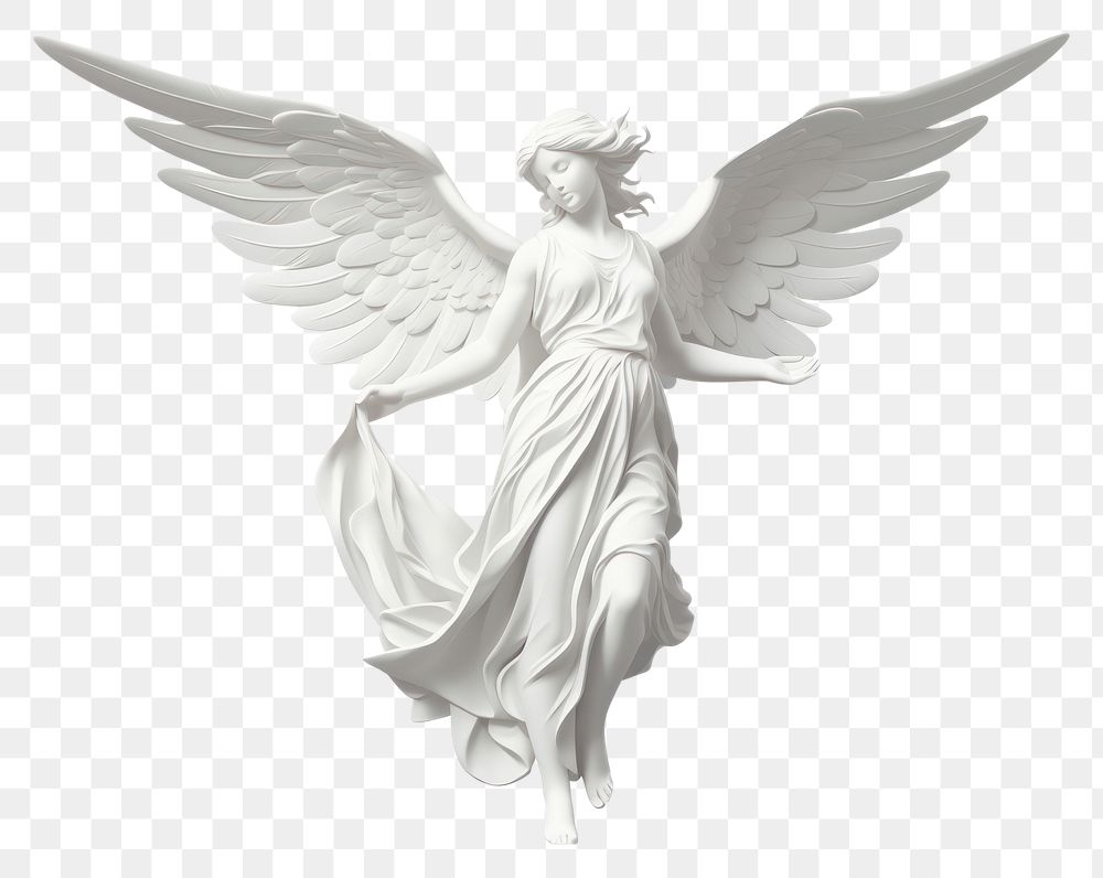 PNG Angel statue white representation spirituality.