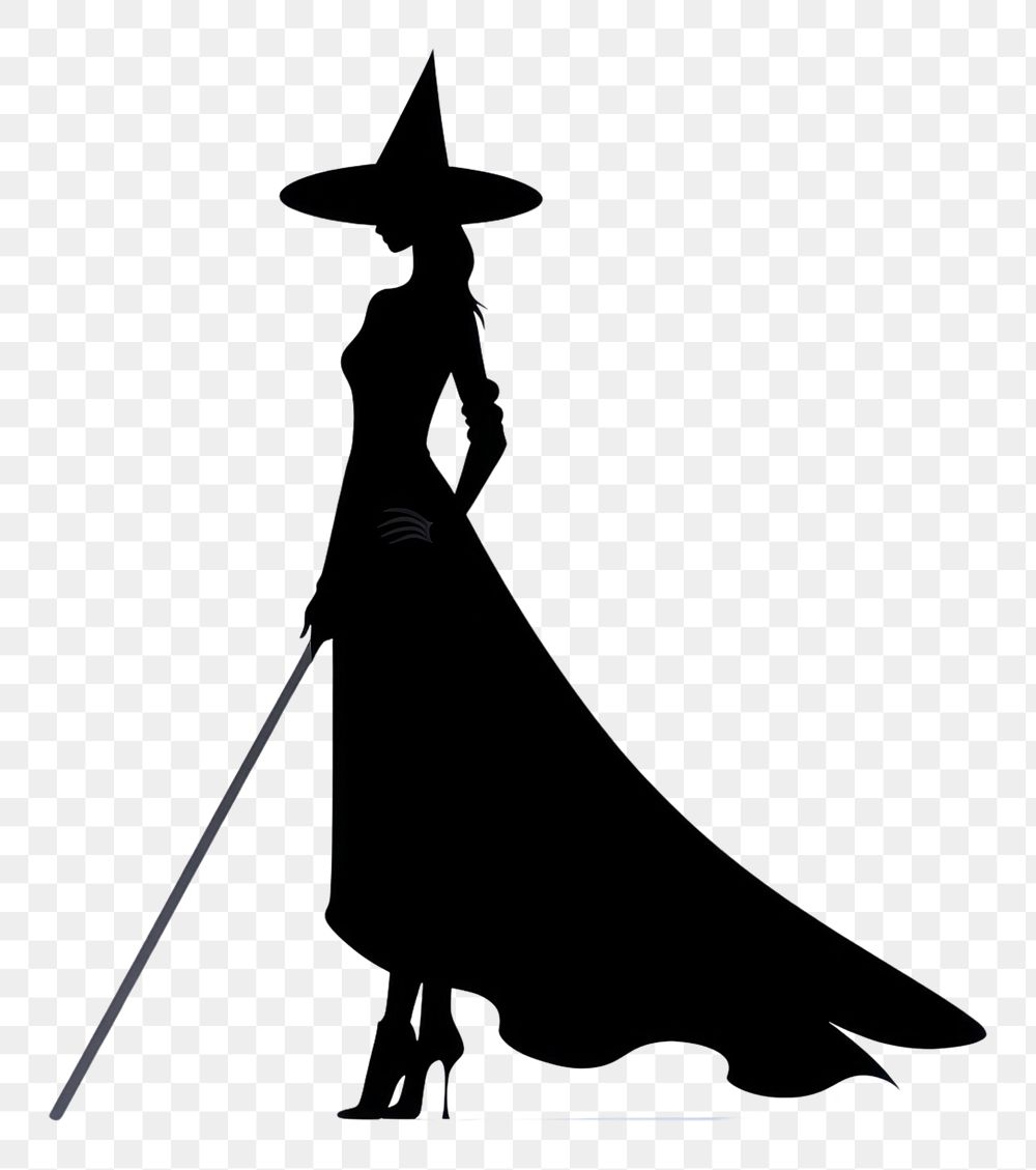PNG Witch silhouette white background monochrome.