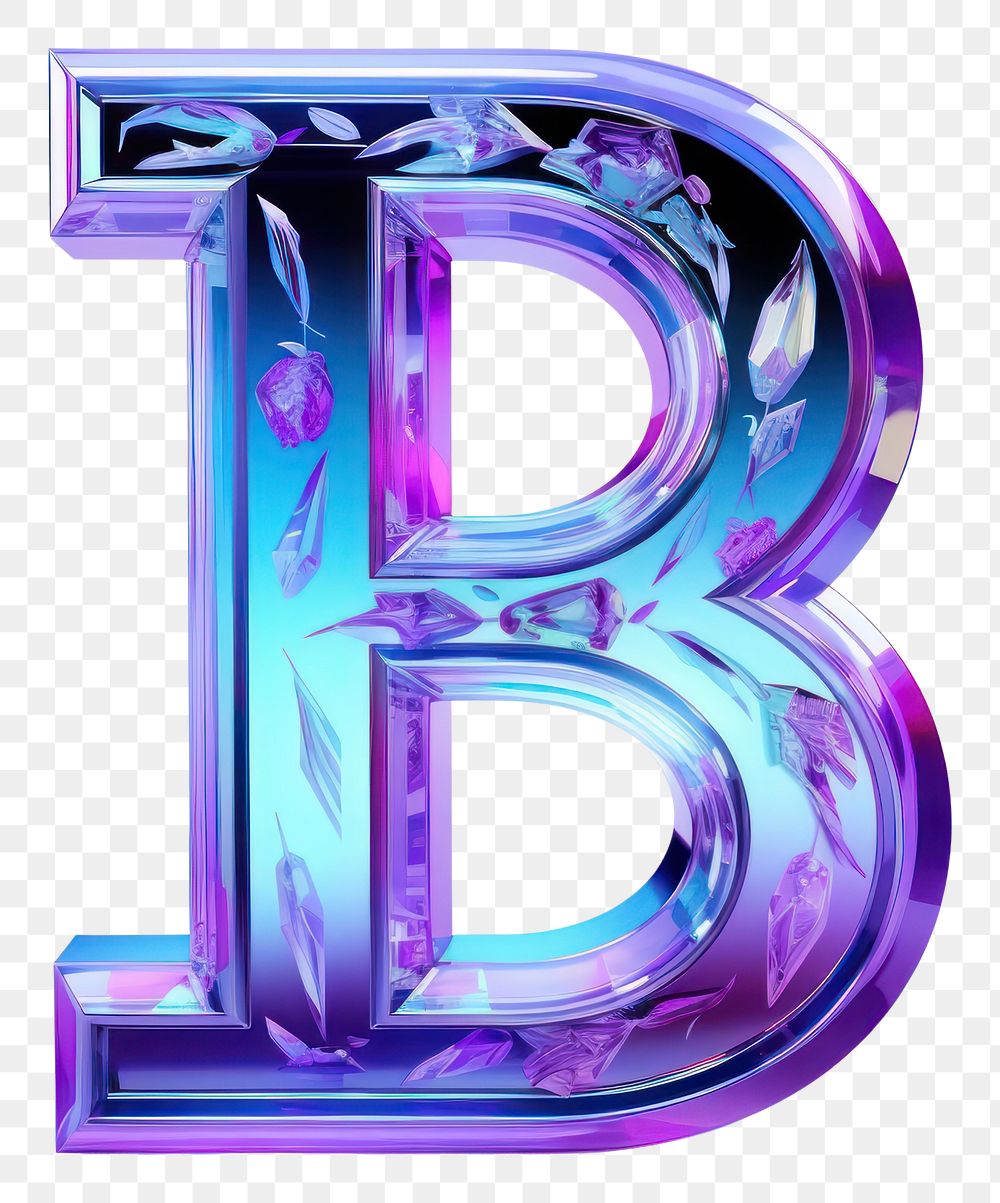 PNG Character B number text neon.