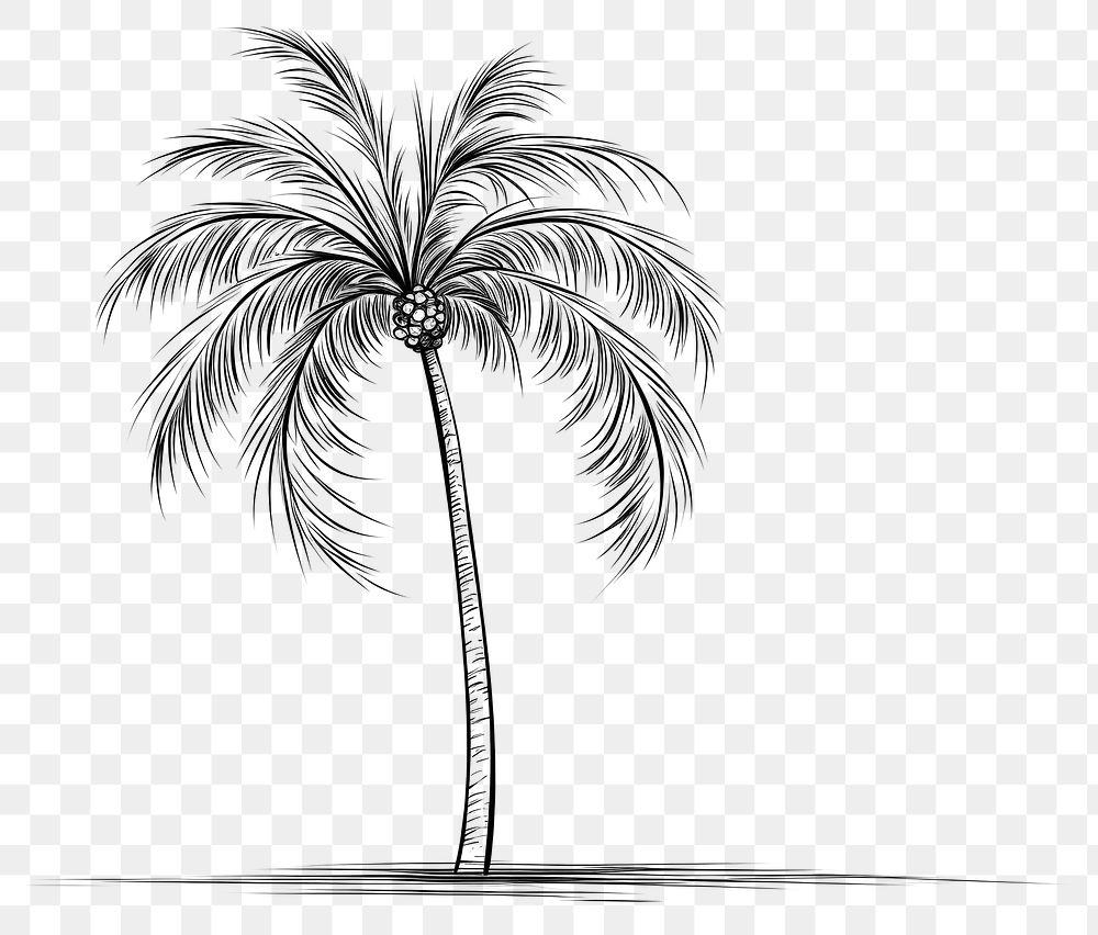 PNG Palm tree sketch drawing plant