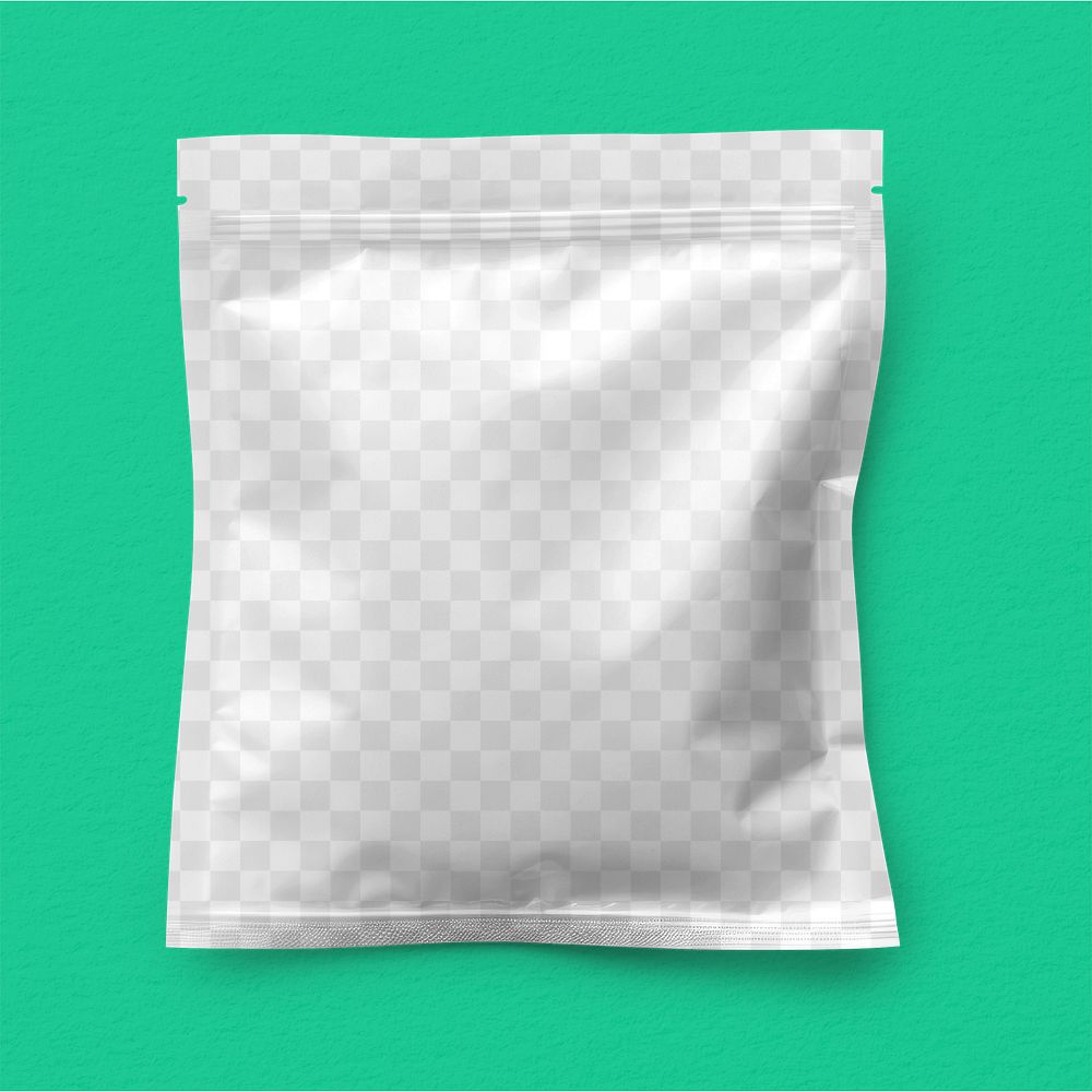 Food zip-lock bag png transparent mockup