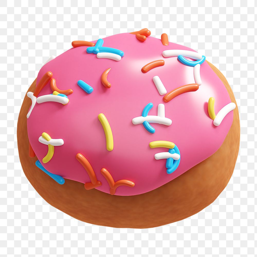 Dot png 3D donut design, transparent background