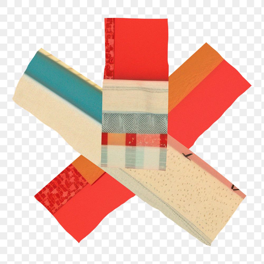 PNG asterisk paper craft texture, transparent background