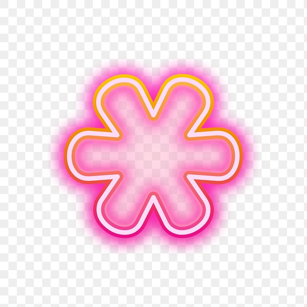 PNG asterisk pink neon design, transparent background