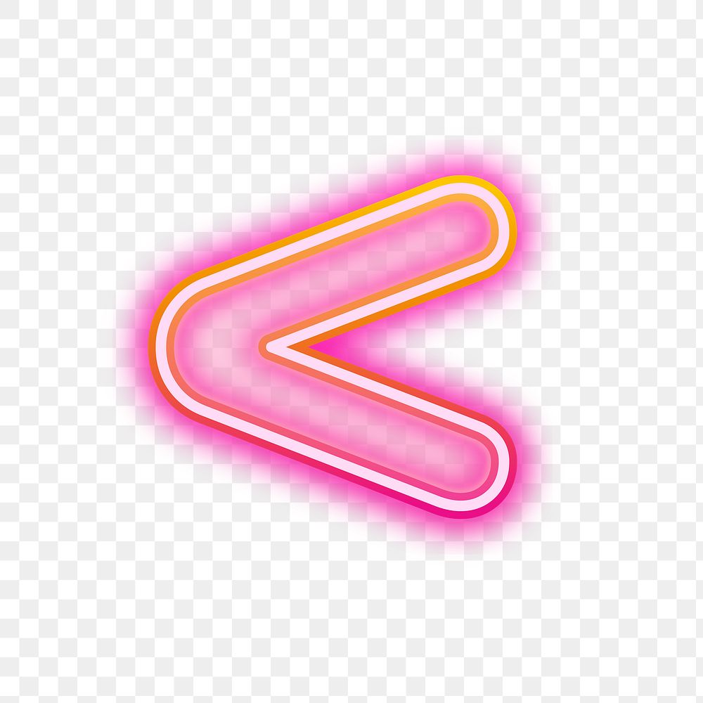 PNG  less-than sign pink neon design, transparent background