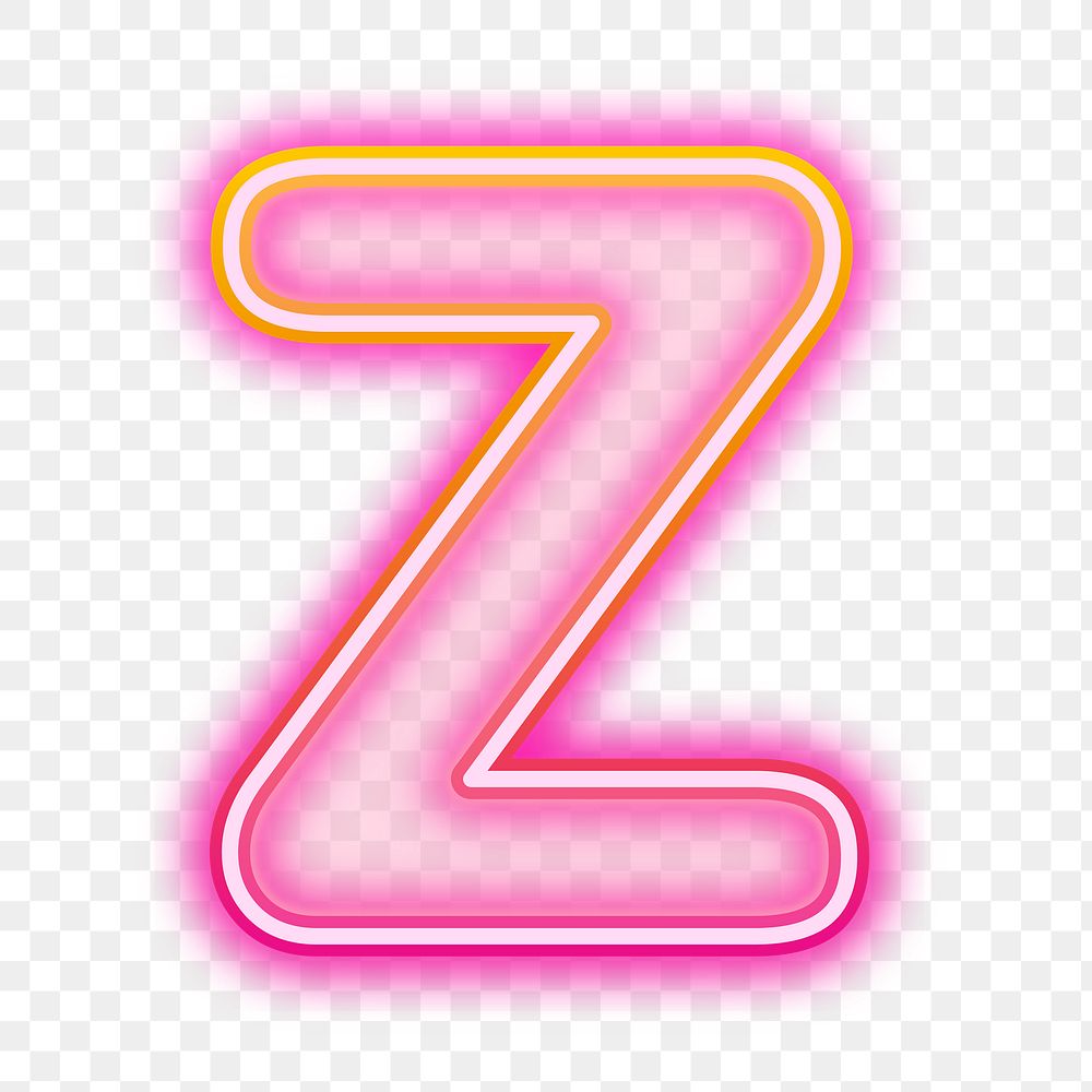 Letter Z png pink neon design, transparent background