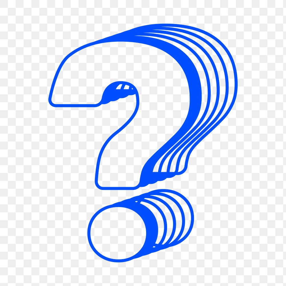 Question mark png blue symbol, transparent background
