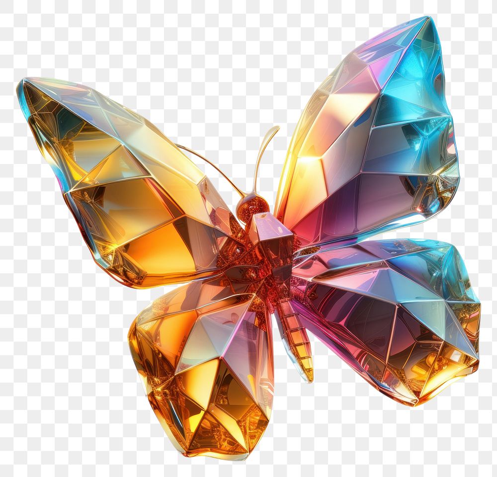 PNG Butterfly shape gemstone jewelry crystal.