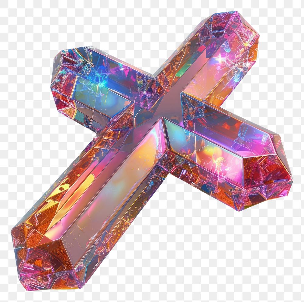 PNG Christ cross gemstone jewelry crystal.