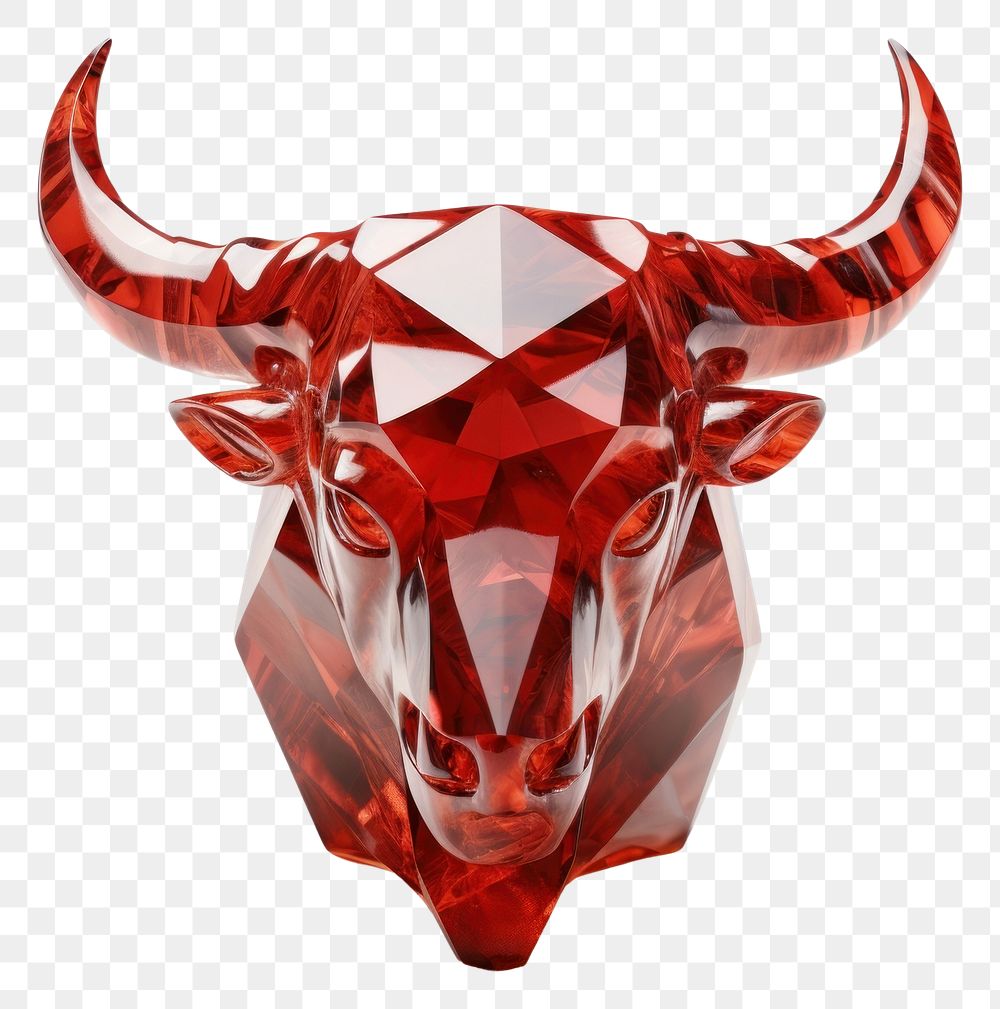 PNG Front red bull head gemstone jewelry cattle.