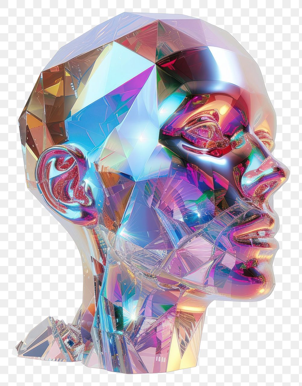 PNG Head human crystal purple art.